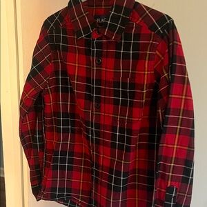 The Children's Place Red and Black Plaid Button Down Shirt